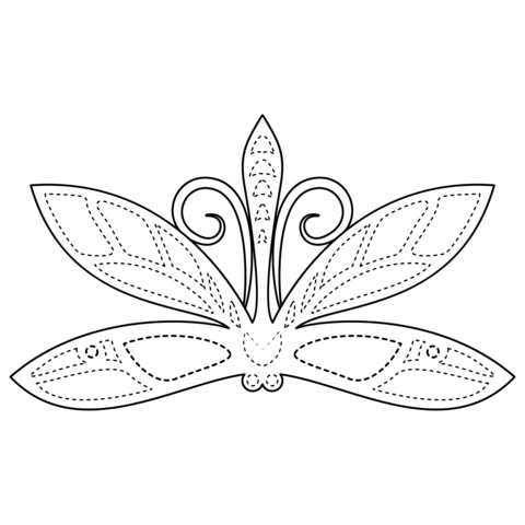 Dragonfly Mask Coloring Page